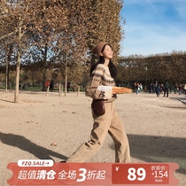 Fan Zhiqiao anti-season retro corduroy pants womens autumn and winter new high-waisted loose Korean straight pants casual pants