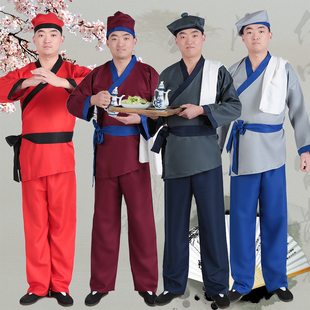 古装小二服汉服古代仆人家丁牛郎演出服茶馆酒店工作服轿夫装戏服