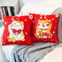 Cross stitch pillow small handmade New thread embroidery simple embroidery couple a pair of pillowcase 2020 self embroidery 2021