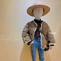 Mori childrens clothing childrens cotton clothes 2020 Winter new boys and girls solid color round neck cotton padded jacket