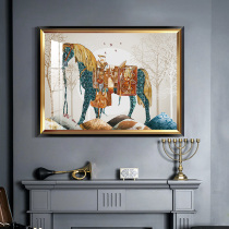 Horse to success light luxury American corridor decorative painting restaurant horizontal version of high-grade crystal porcelain painting porch cabinet hanging painting horse