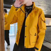 Men's Coat Spring Autumn 2022 New Handsome Standing Collar Outfit Craft Casual Top Jacket Men