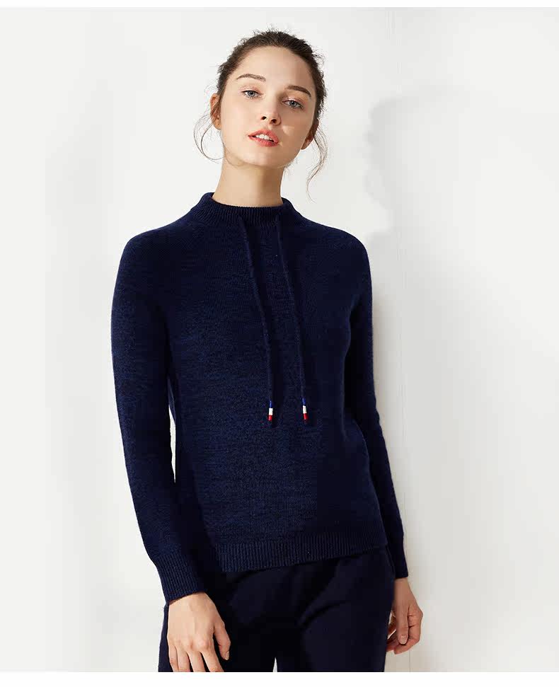 绒典羊绒衫女秋冬新款半高领纯羊绒家居运动休闲针织衫情侣款毛衣