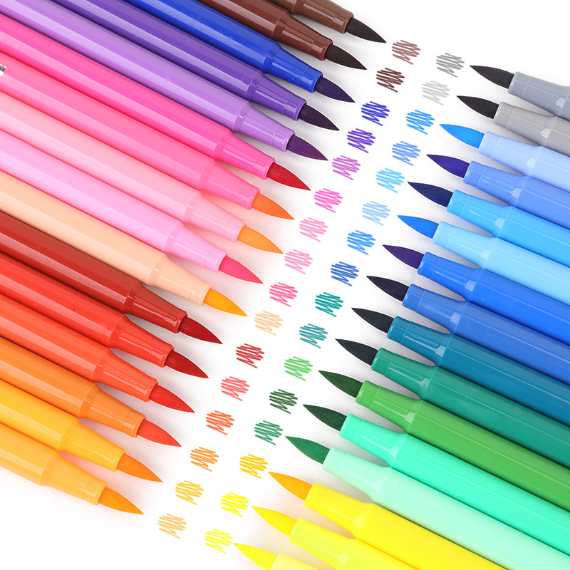 真彩truecolor软头水彩笔12/18/24/36/48色可水洗彩色笔描边学生画画