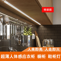 Light belt Embedded human body induction wardrobe cabinet wall cabinet cabinet light cabinet bottom light Kitchen light led light bar cabinet light