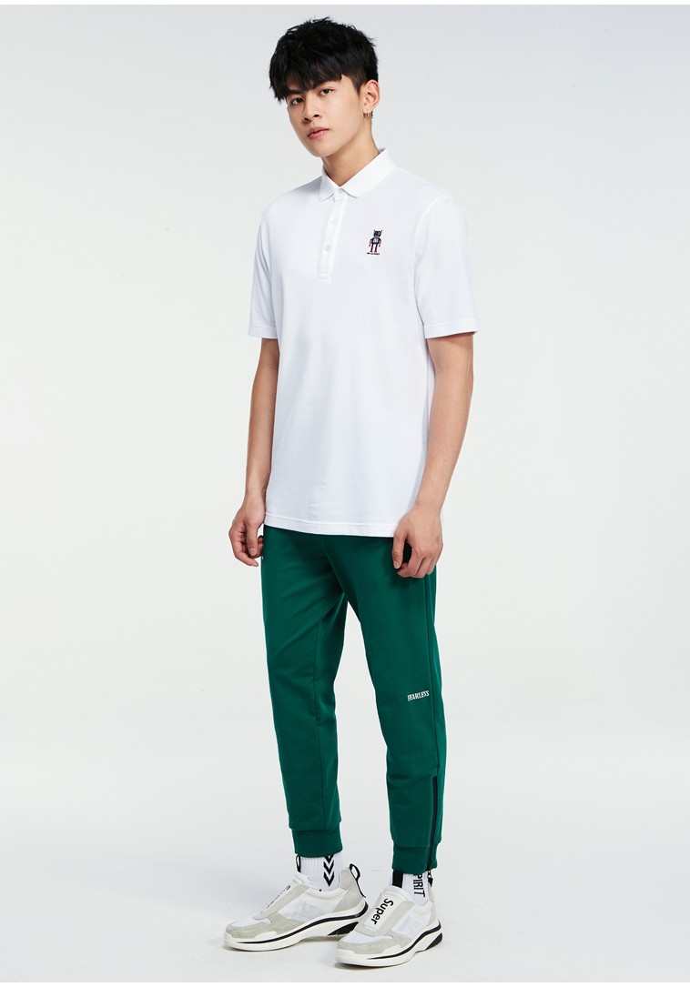 trendiano棉质刺绣短袖polo衫