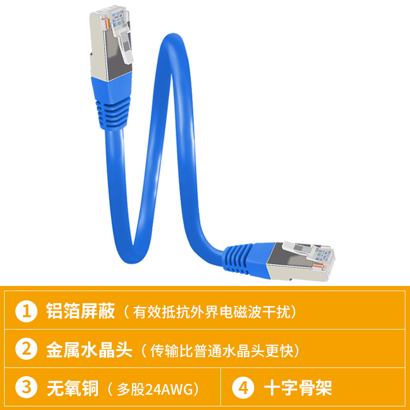 category 6 network cable finished home gigabit shielded short-line  room broadband network jumper 1 meter ultra short 0.2 meter cat6