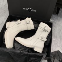 CHICYOU (this year zui whitening boots) real cow leather locomotive can be handsome and sweet and temperamental low cylinder boots