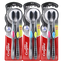 Colgate 360 long charcoal Gold toothbrush 6 family set ultra-fine soft spiral hair tongue cleaning