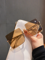 Day Department Cospp Kosp new net red light color transparent sheet sunglasses female personality half-frame super cool ink mirror man