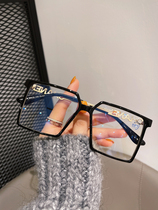 Cospp Kosp increased frame anti-blue light glasses female black frame display slim round face radiation-resistant myopia flat mirror eye protection