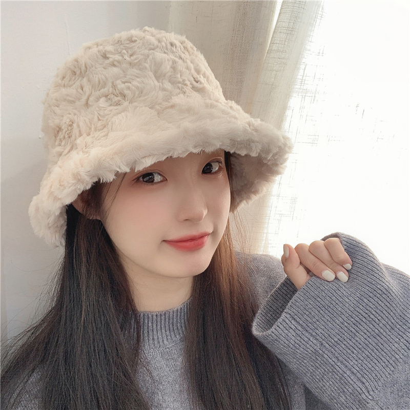 South Korea (designer) Sandro Tarpin Warm Big Brim Temperament Ladies Solid Color Fashion Cover Basin Hat