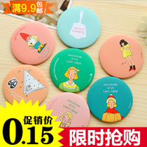 Korean round portable makeup mirror mini portable cartoon small mirror cute portable mirror desktop round mirror