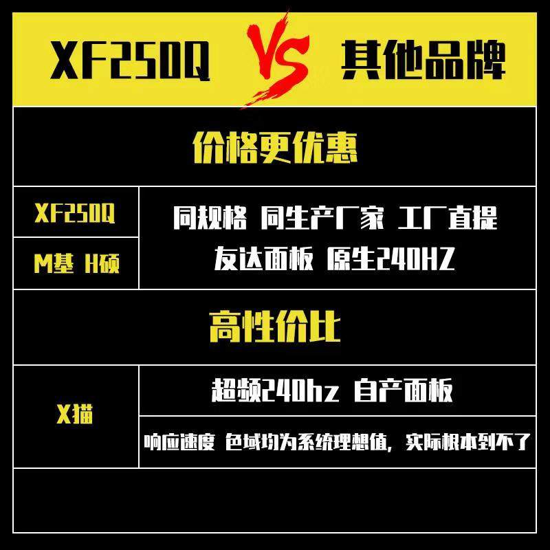 (original 240hz+1ms) acer 24.5 inch display xf250q competition 1ms game g-sync acer lifting rotating built-in speaker eating chien cogo apex