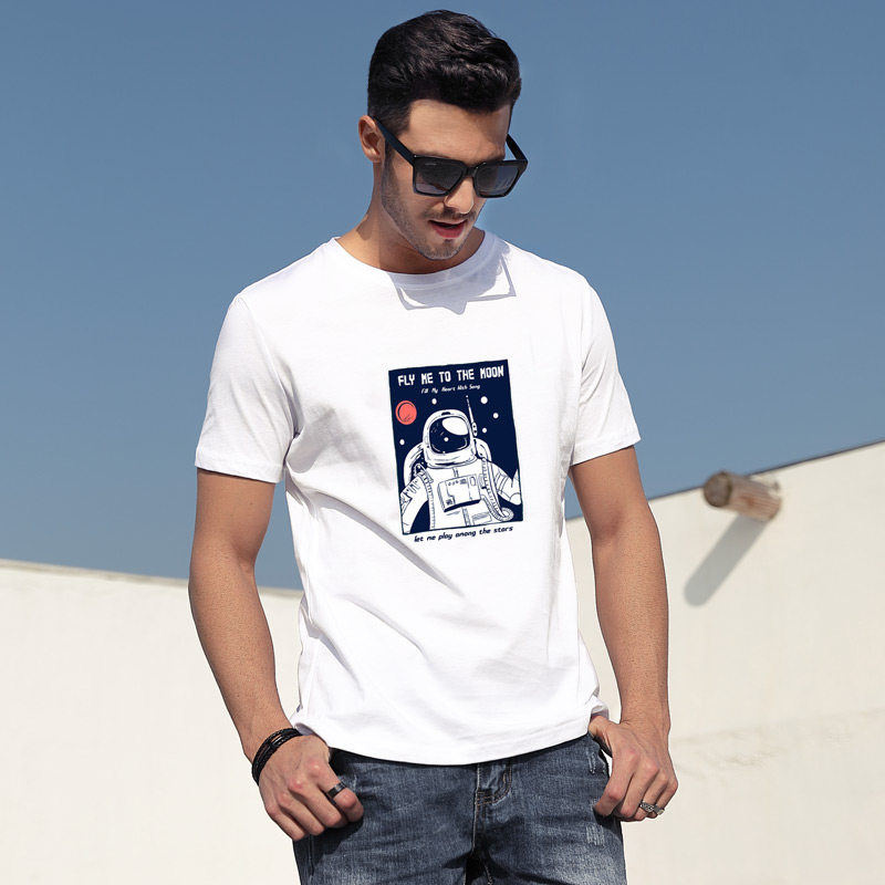 short sleeve men's fashion brand summer loose clothes men's trend half sleeve t-shirt pure cotton t-shirt top bottoming shirt men's wear