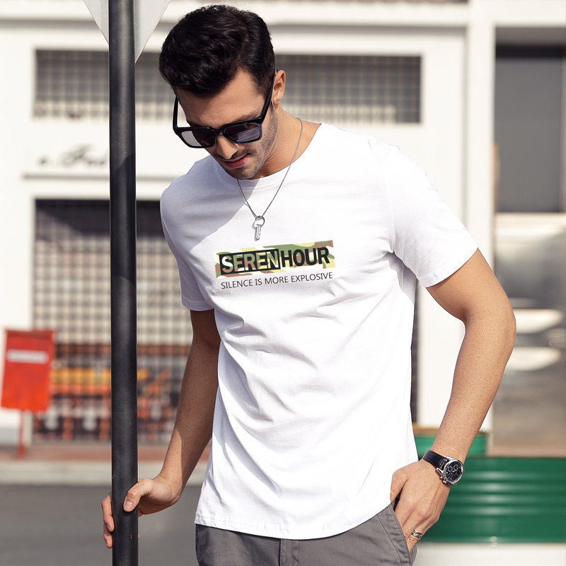 short sleeve men's fashion brand summer loose clothes men's trend half sleeve t-shirt pure cotton t-shirt top bottoming shirt men's wear