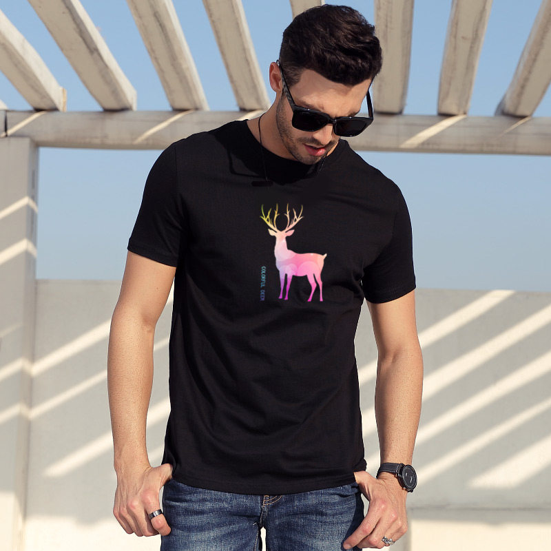 short sleeve men's fashion brand summer loose clothes men's trend half sleeve t-shirt pure cotton t-shirt top bottoming shirt men's wear