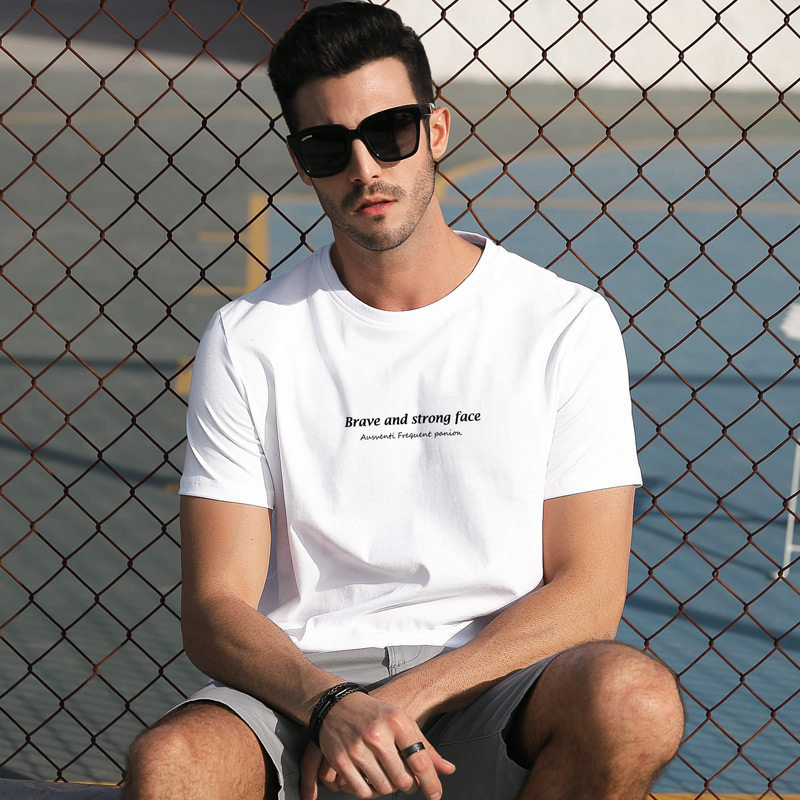 short sleeve men's fashion brand summer loose clothes men's trend half sleeve t-shirt pure cotton t-shirt top bottoming shirt men's wear