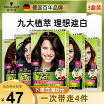 3 Boxed Schwarzkor hair dye bubble pure black tea plant cover white hair dye natural black at home