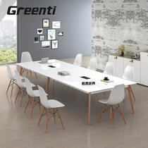 Conference table Long table Simple modern negotiation table and chair combination Conference room long table workbench Nordic desk