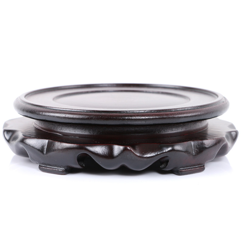 花瓶底座圆形木质陶瓷茶壶花盆佛像鱼缸奇石头实木摆件木制底座