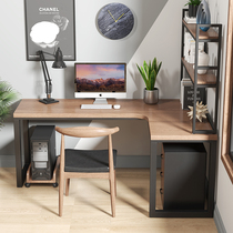 American solid wood computer desk home desktop corner solid wood l-shaped one bookshelf single double desk combination table