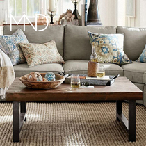 loft log industrial wind office solid wood coffee table small apartment living room retro simple modern wooden sofa table