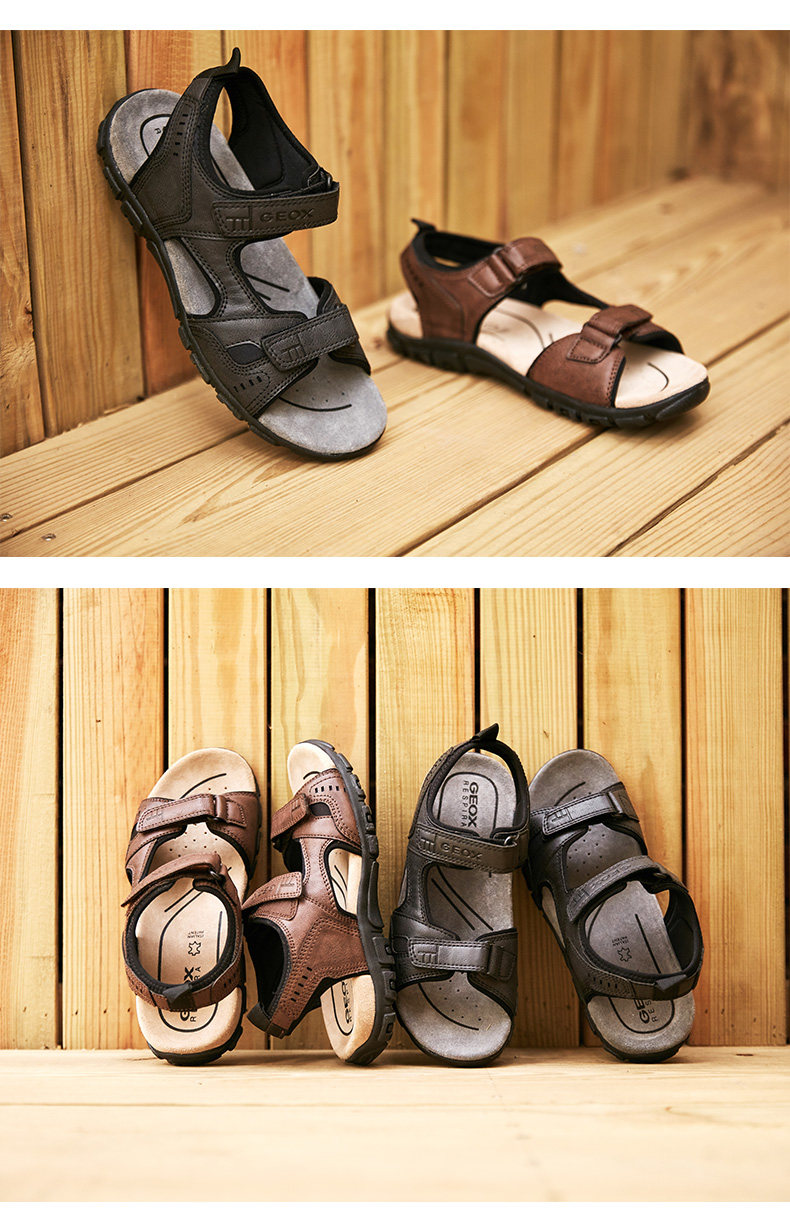 geox健乐士2020夏季新款男士透气沙滩凉鞋