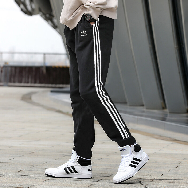 阿迪达斯三叶草裤子男裤秋季新束脚运动裤针织纯棉长裤卫裤IX4245