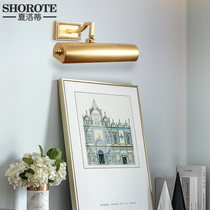 American Wall photo lamp pure copper aisle living room painting lamp full copper hanging picture frame wall lamp LED mirror headlight toilet