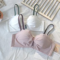 White underwear small breasts gather without steel ring bra girl without trace writing bra set to collect auxiliary milk anti-sagging summer