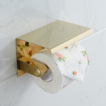Toilet toilet tissue box Punch-free tissue holder Golden toilet storage toilet paper box Roll paper holder Wall-mounted