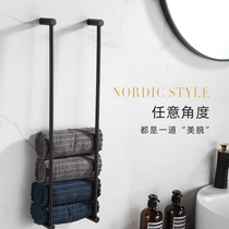 Nordic Wind Toilet Towel Rod Set Wall Hanging Free Stiletto Bathrobe Bathroom Bath Towels home hair towel rack Composition
