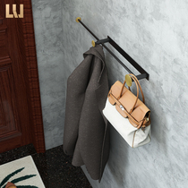 Porch coat rack wall-mounted bedroom entrance hanger all copper bathroom adhesive hook living room Nordic luxury shelf