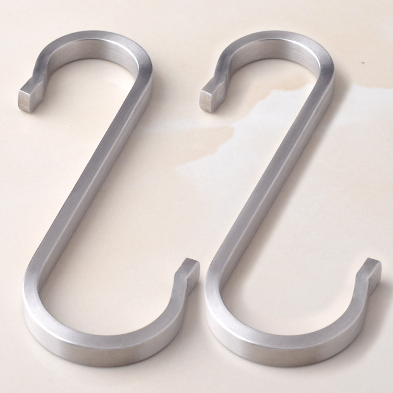 加厚304不锈钢s挂钩厨房墙壁门后s型挂钩免钉无痕勾衣钩s扁钩单钩
