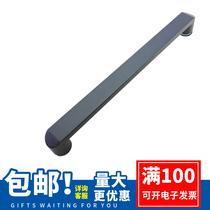 Dumb black double sliding door handle shower room accessories bathroom stainless steel handle glass door armrest hole distance 44