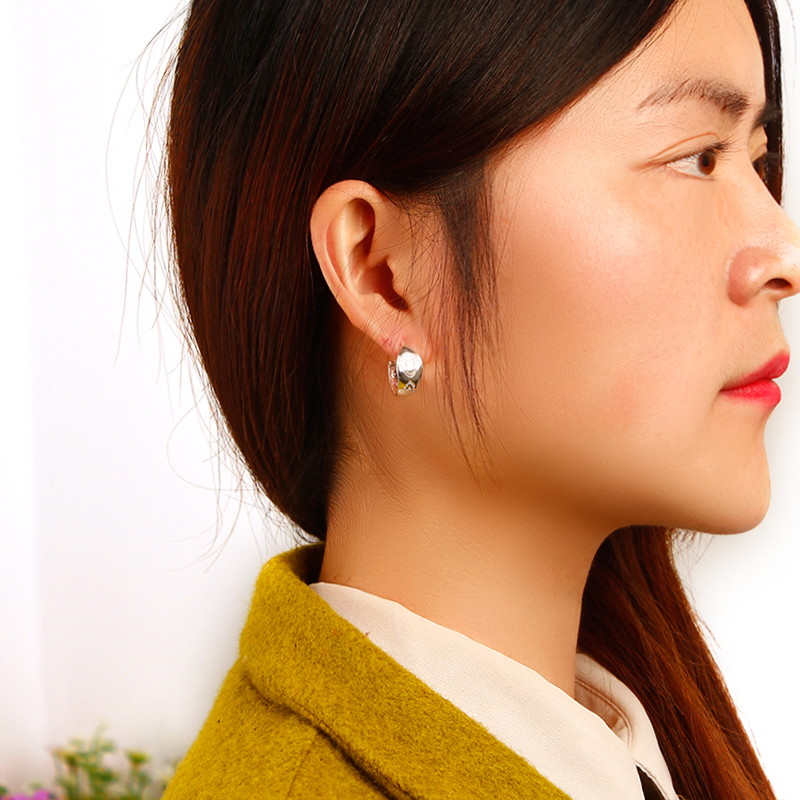 999纯银耳坠女 银耳环女饰品小耳圈手工耳饰老人妈妈款送老人