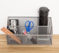 Wrought iron desk file box Stationery pen holder Metal barbed wire grid file organization classification rack Office storage and finishing