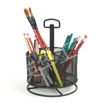 Wrought iron rotating pen holder Metal iron grid office desktop stationery classification storage and finishing box Simple fashion home