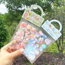 New handbag sticker set series diary girl scenery student diary decorative stickers 3 pieces