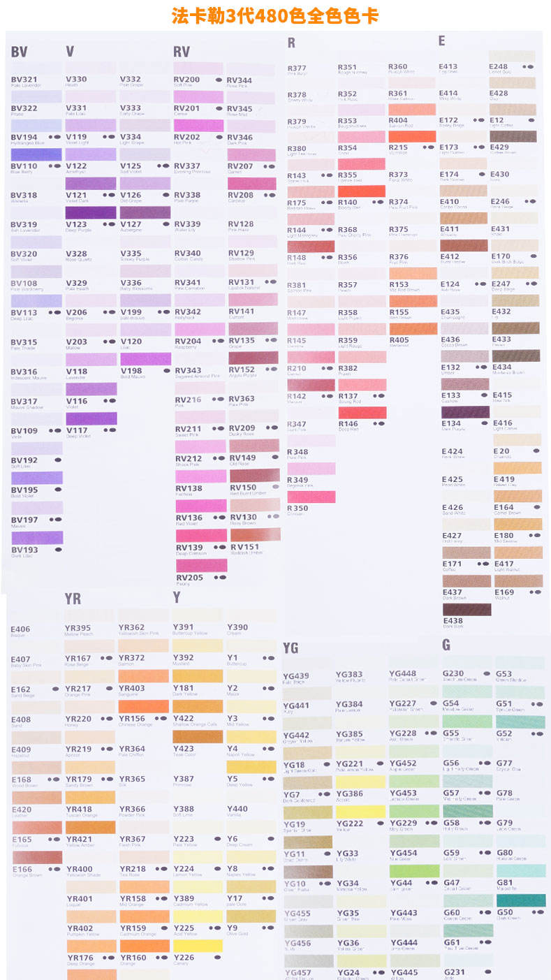 法卡勒马克笔 finecolour一二三1代2代3代酒精油性双头单支 软头