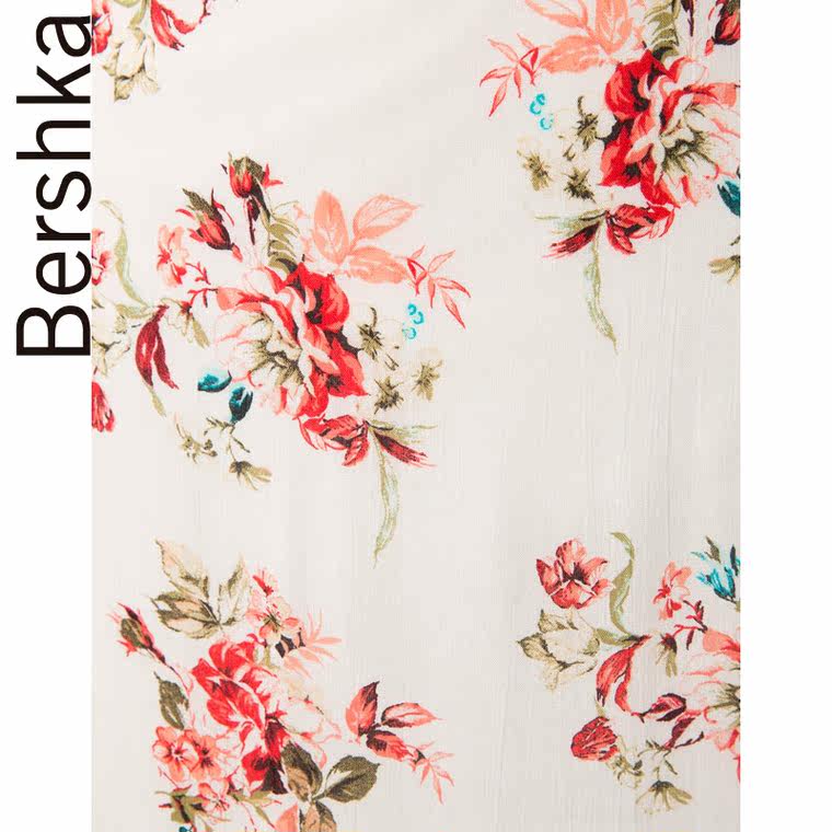 Bershka Bershka 细带花朵印花洋装 05393190