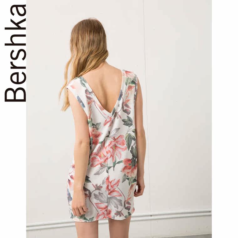 Bershka Bershka 花朵文字印花连衣裙 06467016