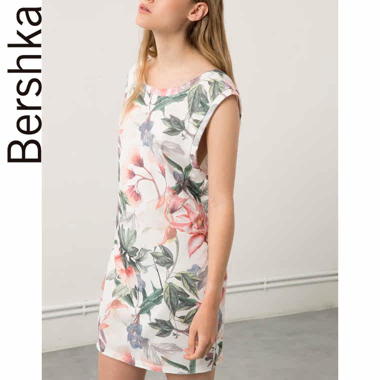 Bershka Bershka 花朵文字印花连衣裙 06467016