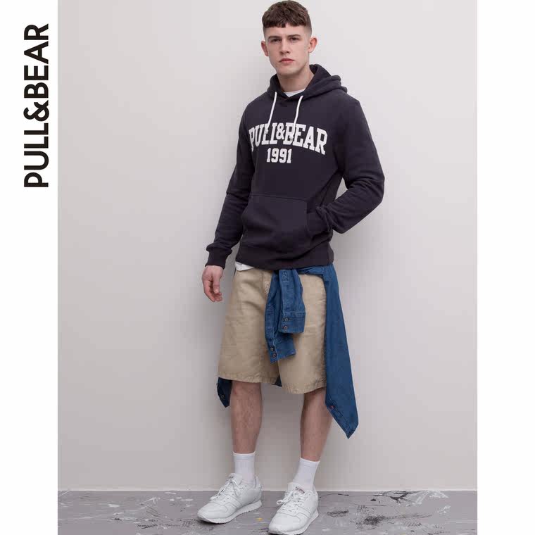 PullAndBear 男士标志图案运动衫 05590526