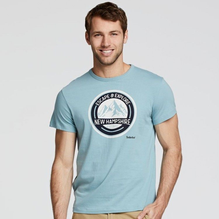 美国代购 timberland/添柏岚 男士夏季纯棉印花圆领短袖