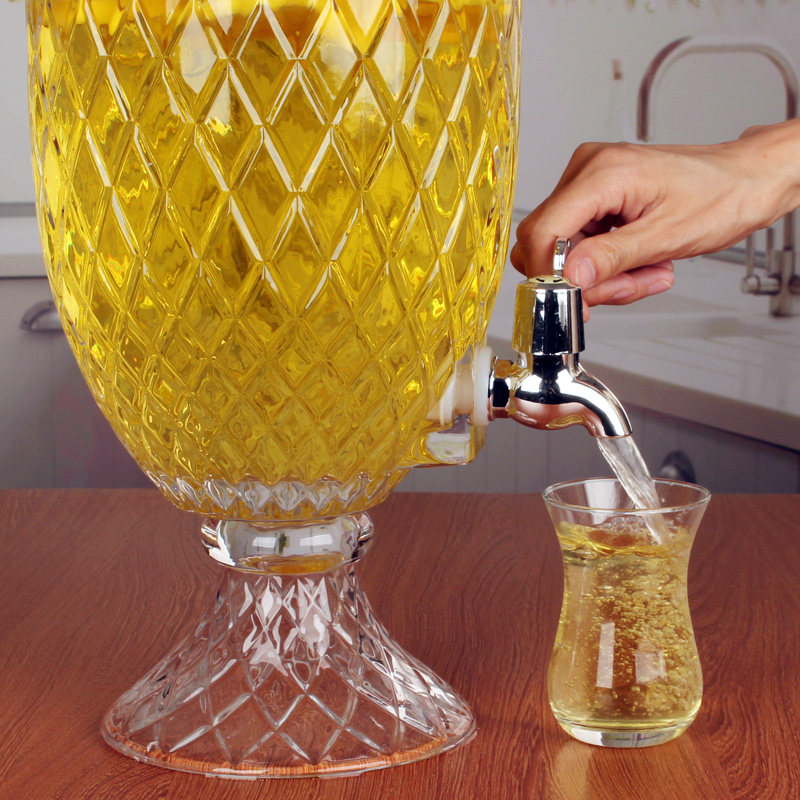 果汁饮料缸带龙头自助饮料机柠檬汽水罐酒店自助餐厅玻璃果汁鼎