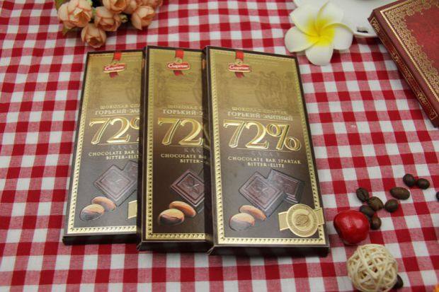 特价10个包邮俄罗斯进口 cnapmak斯巴达克 经典72%可可纯黑巧克力_双