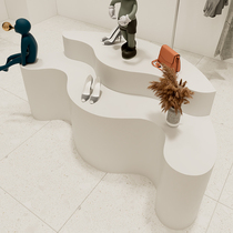 Online Red Art Middle Island Display Bench Table Soft Dress Shop Window Decoration Landing High And Low Booth Middle Island Anomalous Table Display