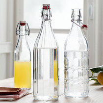 Glass seasoning bottle European wine bottle with lid empty bottle seasoning bottle kitchen condiment glass bottle soy sauce pot vinegar bottle